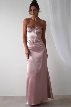 New Idonia Satin Corset Gown | Rose Lange Kleider|Maxikleider