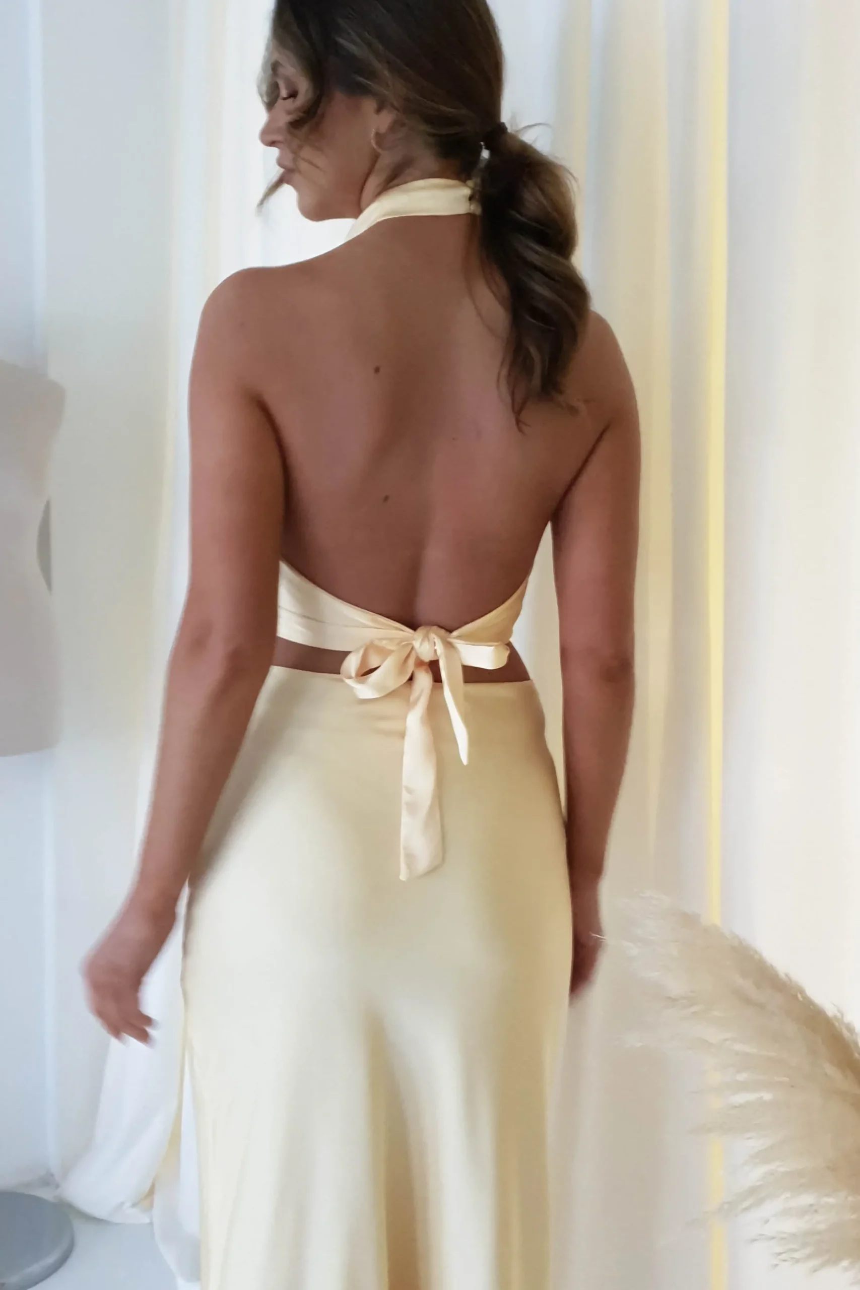 Outlet Imogen Satin Maxi Skirt | Yellow Unterteile Und Röcke|Lange Kleider
