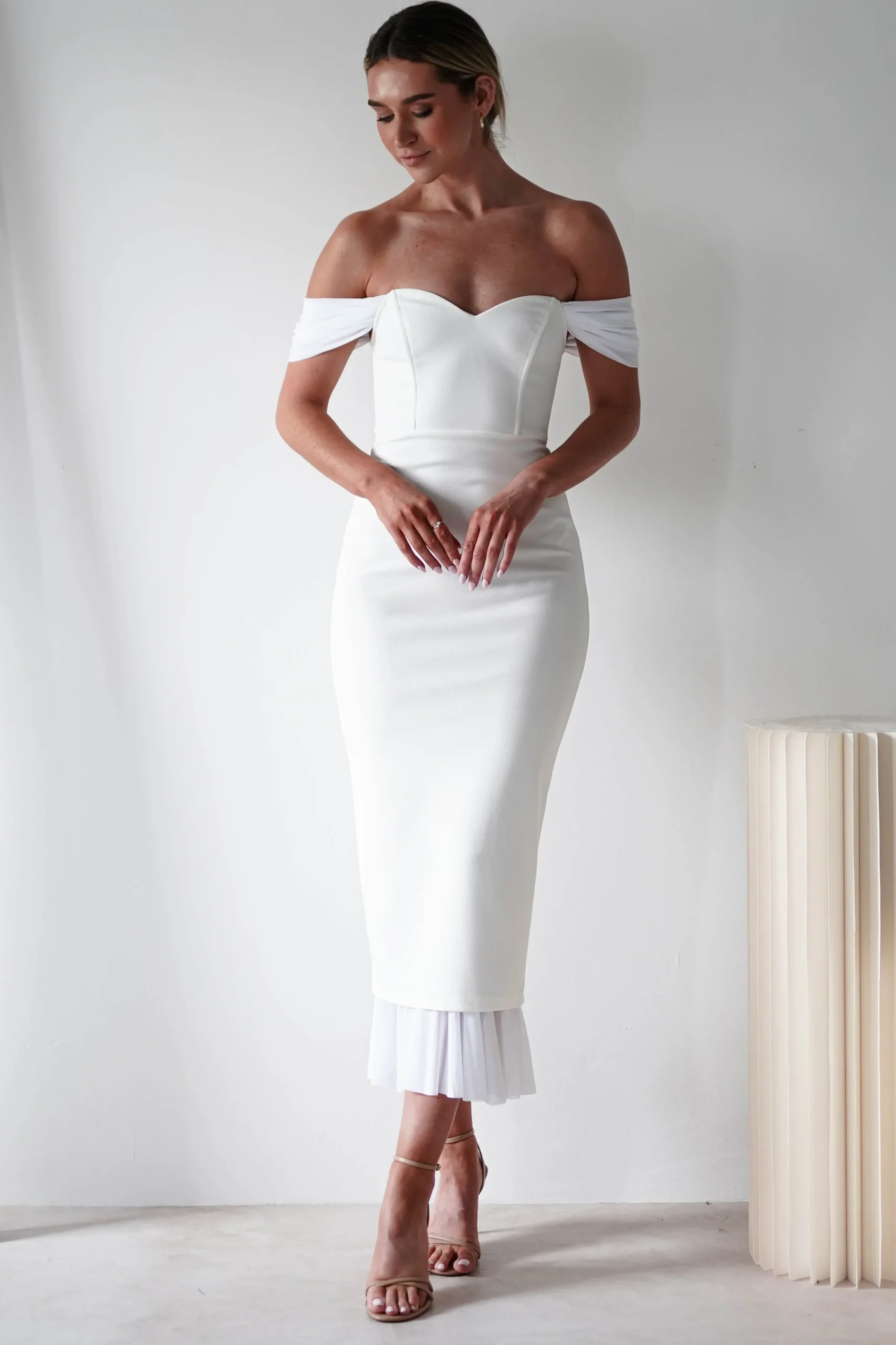 Fashion Jennifer Bodycon Midi Dress | White Lange Kleider|Maxikleider