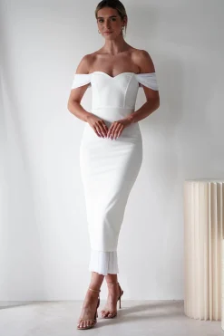 Fashion Jennifer Bodycon Midi Dress | White Lange Kleider|Maxikleider