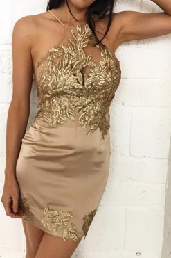 Online Jennifer Mini Dress Gold Kleider In Minilänge|Minikleider