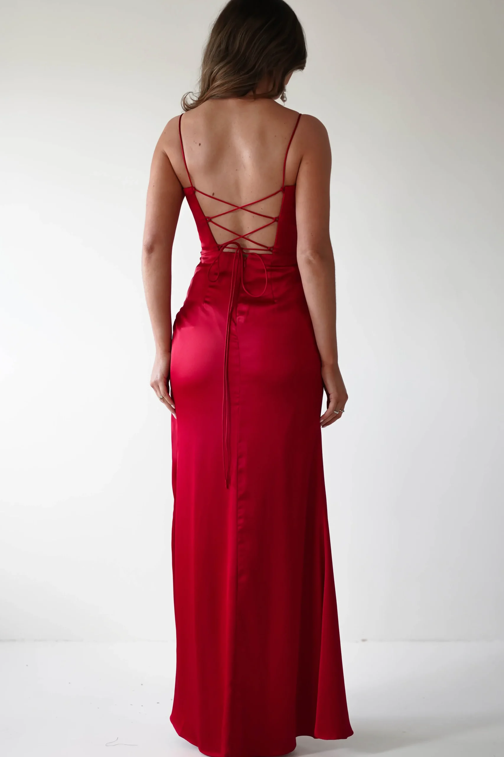 Fashion Julianne Corset Satin Gown | Red Sommerkleider|Sommerkleider