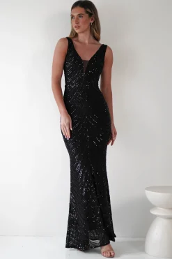 Discount Julietta Sequin Bodycon Maxi Dress | Black Lange Kleider|Maxikleider