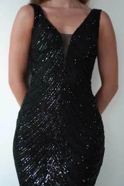Discount Julietta Sequin Bodycon Maxi Dress | Black Lange Kleider|Maxikleider