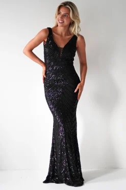 Discount Julietta Sequin Bodycon Maxi Dress | Black Lange Kleider|Maxikleider
