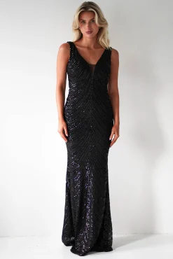 Discount Julietta Sequin Bodycon Maxi Dress | Black Lange Kleider|Maxikleider