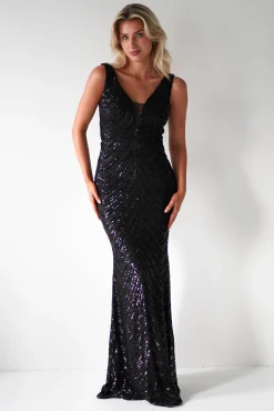 Discount Julietta Sequin Bodycon Maxi Dress | Black Lange Kleider|Maxikleider