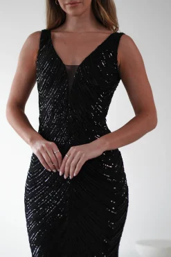 Discount Julietta Sequin Bodycon Maxi Dress | Black Lange Kleider|Maxikleider