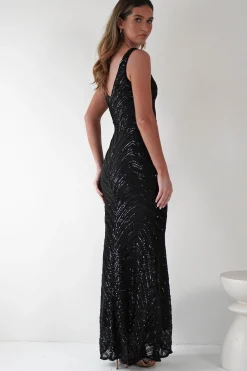 Discount Julietta Sequin Bodycon Maxi Dress | Black Lange Kleider|Maxikleider