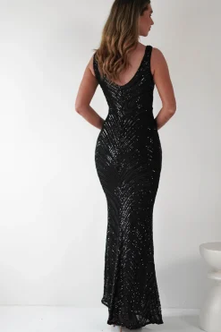 Discount Julietta Sequin Bodycon Maxi Dress | Black Lange Kleider|Maxikleider
