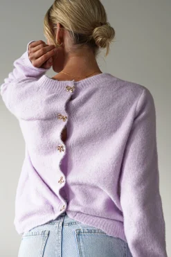 Online Kala Gold Bow Detail Jumper | | Lilac Strickwaren|Pullover Und Strickjacken