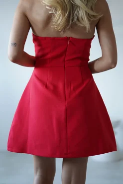 Best Karla Structured Strapless Mini Dress | Red Kleider In Minilänge|Minikleider
