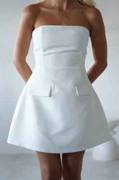 Sale Karla Structured Strapless Mini Dress | White Kleider In Minilänge|Minikleider