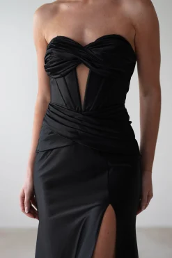 Outlet Karra Bodycon Strapless Gown | Black Lange Kleider|Maxikleider