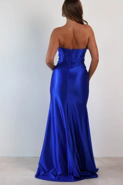 Hot Karra Bodycon Strapless Gown | Royal Blue Lange Kleider|Maxikleider