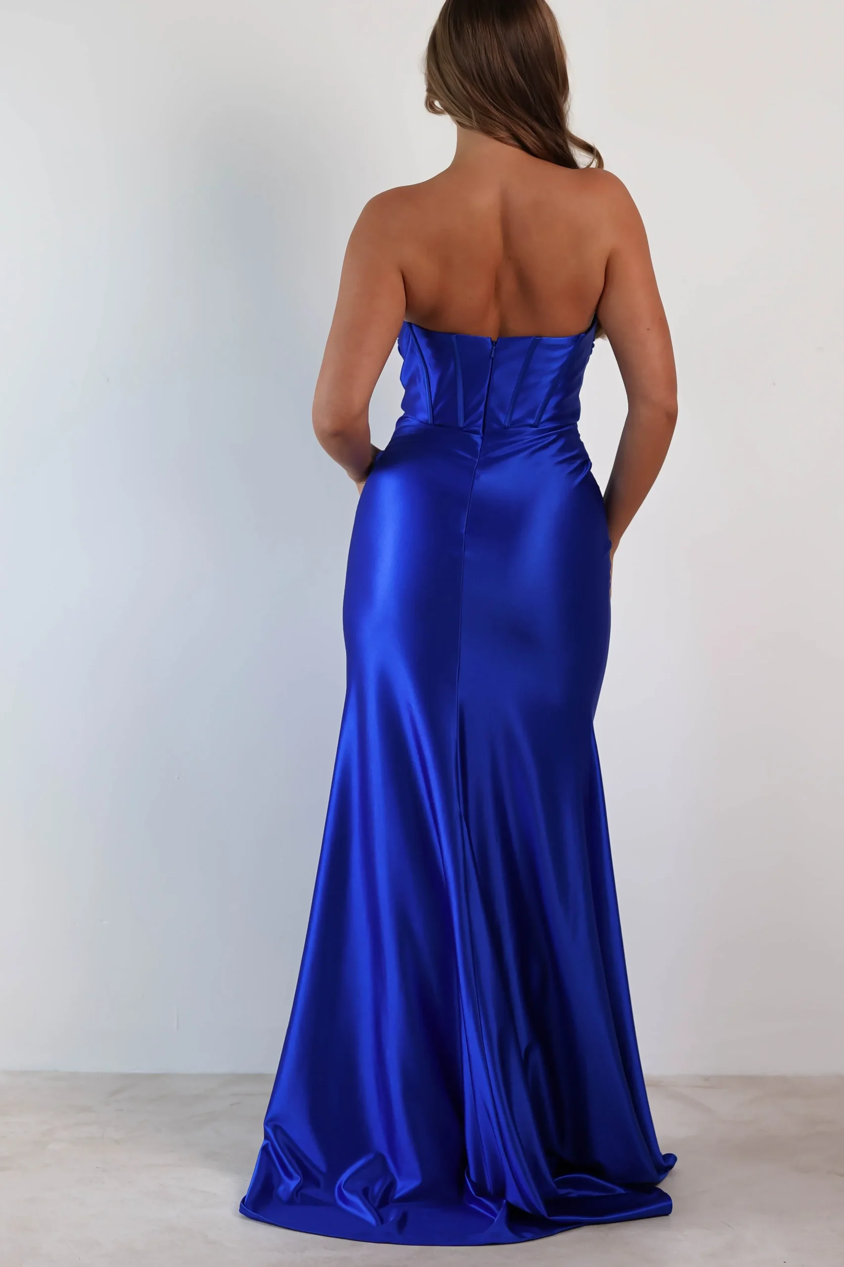 Hot Karra Bodycon Strapless Gown | Royal Blue Lange Kleider|Maxikleider