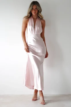 Online Kaylah Soft Satin Maxi Dress | Pearl Pink Lange Kleider|Maxikleider