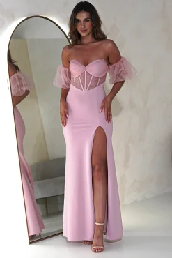Outlet Kenna Balloon Sleeve Gown | Pink Kleider Für Besondere Anlässe|Sommerkleider