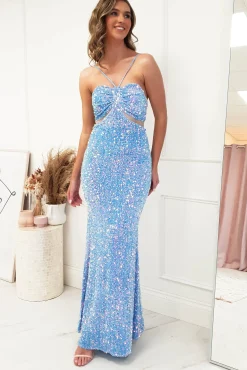 Hot Kennedy Sequin Bodycon Gown | Blue Sommerkleider|Sommerkleider