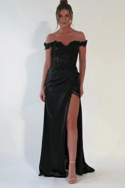 Fashion Khacy Embellished Gown | Black Kleider Für Besondere Anlässe|Sommerkleider