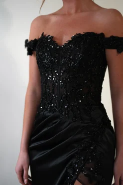 Fashion Khacy Embellished Gown | Black Kleider Für Besondere Anlässe|Sommerkleider