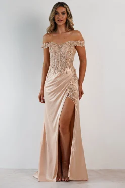 Clearance Khacy Embellished Gown | Champagne/Gold Kleider Für Besondere Anlässe|Sommerkleider