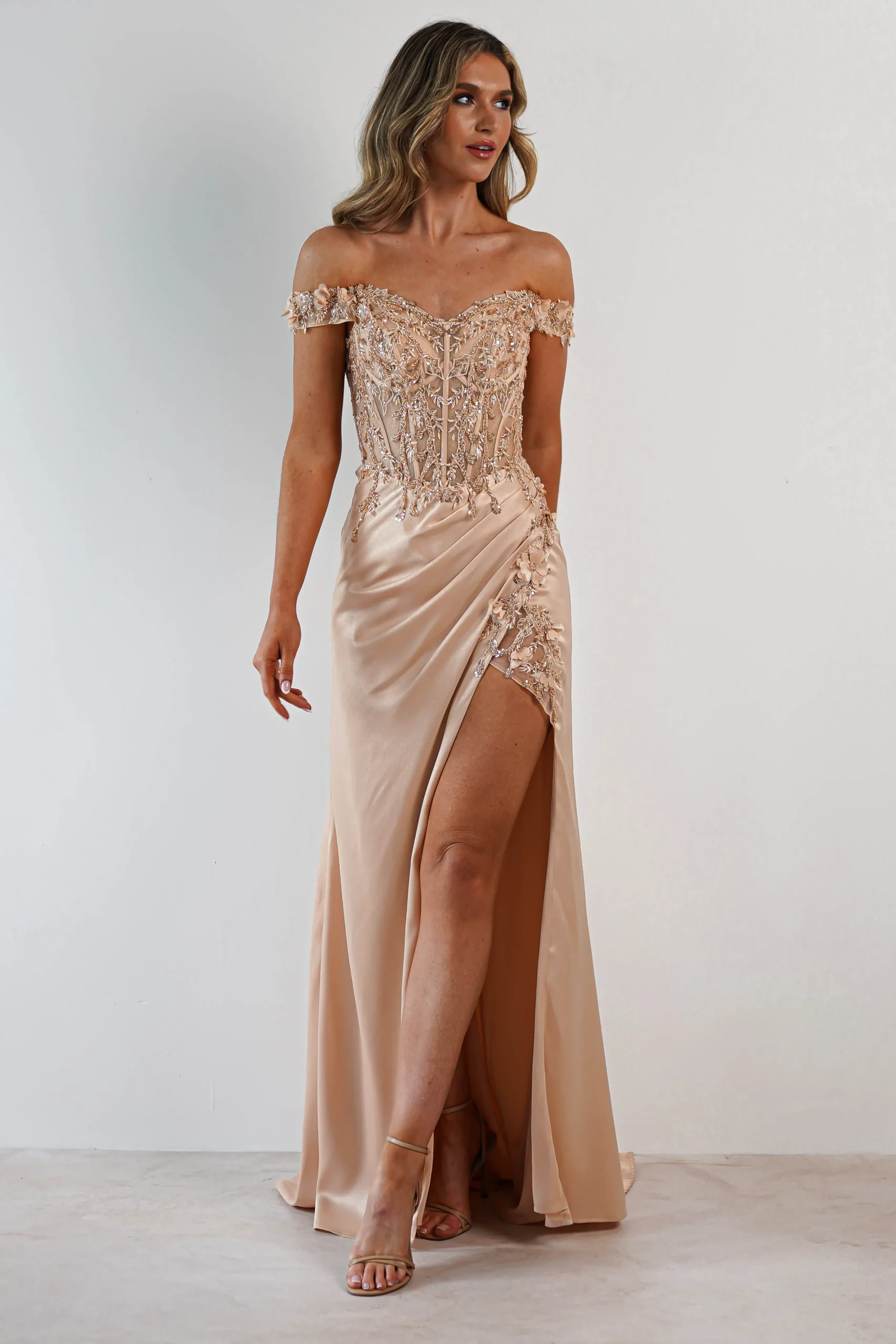 Clearance Khacy Embellished Gown | Champagne/Gold Kleider Für Besondere Anlässe|Sommerkleider