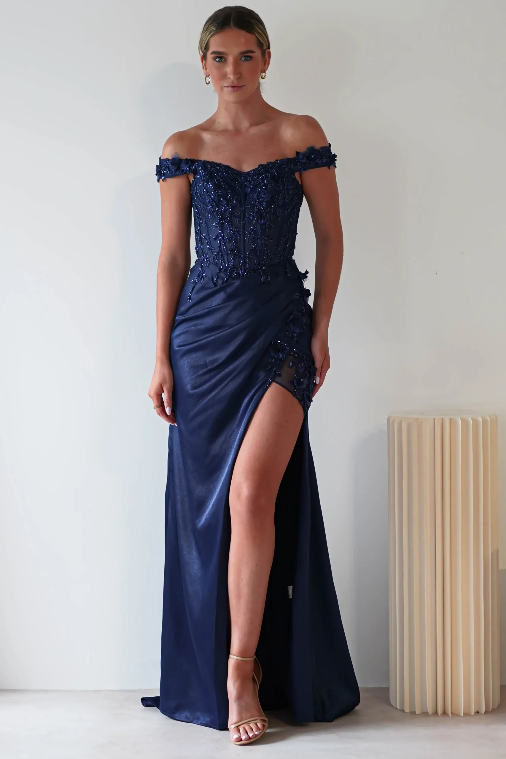 Online Khacy Embellished Gown | Navy Sommerkleider|Sommerkleider