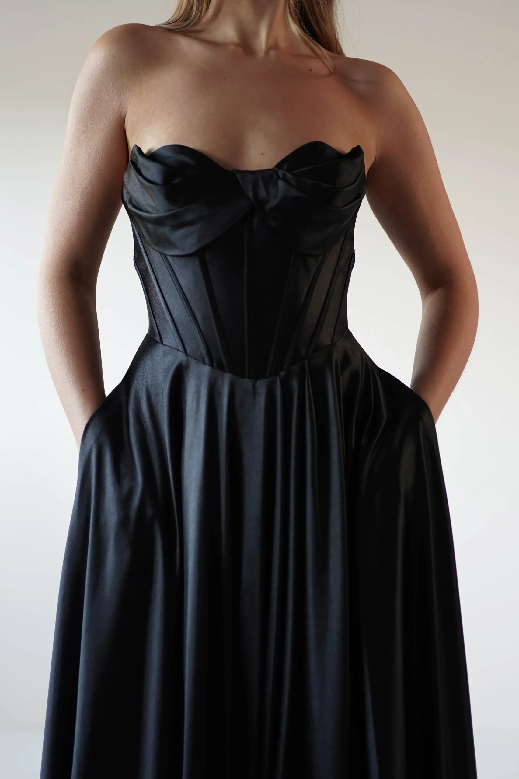 Outlet Kristi Strapless A Line Gown | Black Sommerkleider|Sommerkleider