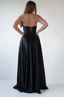 Outlet Kristi Strapless A Line Gown | Black Sommerkleider|Sommerkleider