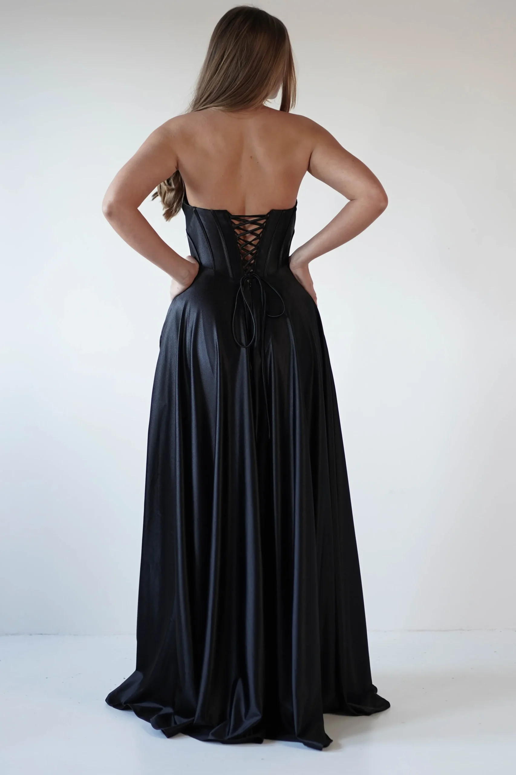 Outlet Kristi Strapless A Line Gown | Black Sommerkleider|Sommerkleider