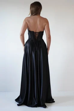 Outlet Kristi Strapless A Line Gown | Black Sommerkleider|Sommerkleider