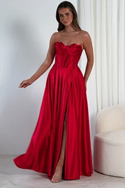 Discount Kristi Strapless A Line Gown | Red Sommerkleider|Sommerkleider