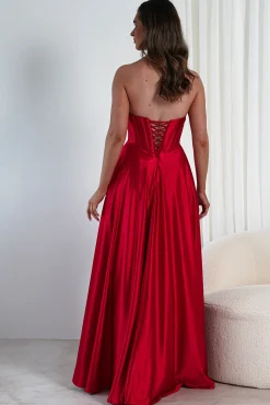 Discount Kristi Strapless A Line Gown | Red Sommerkleider|Sommerkleider