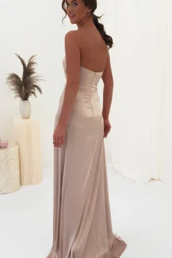 Discount Krysta Soft Satin Long Strapless Gown | Champagne Lange Kleider|Maxikleider