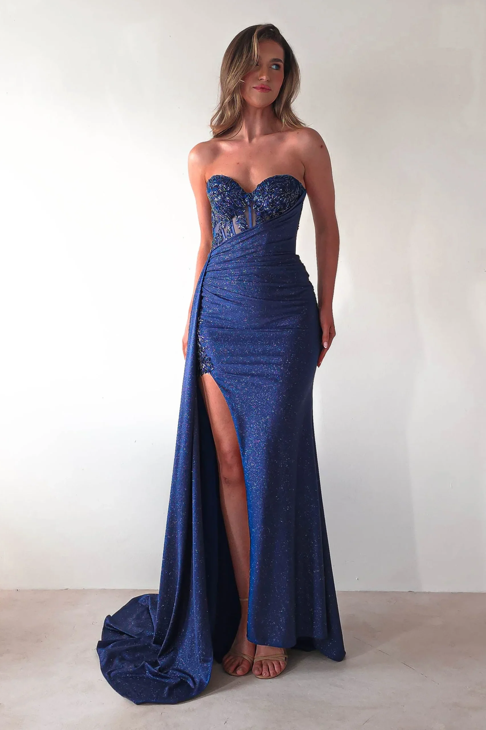 Online Lavelle Glitter Bodycon Gown | Navy Kleider Für Besondere Anlässe|Sommerkleider
