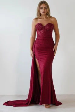 Fashion Lavelle Glitter Bodycon Gown | Burgundy Kleider Für Besondere Anlässe|Sommerkleider