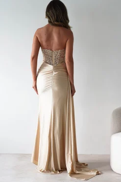 Best Lavelle Glitter Bodycon Gown | Gold Kleider Für Besondere Anlässe|Sommerkleider