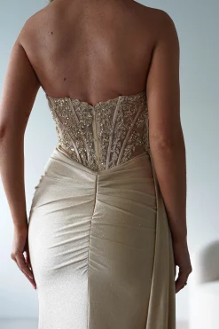 Best Lavelle Glitter Bodycon Gown | Gold Kleider Für Besondere Anlässe|Sommerkleider