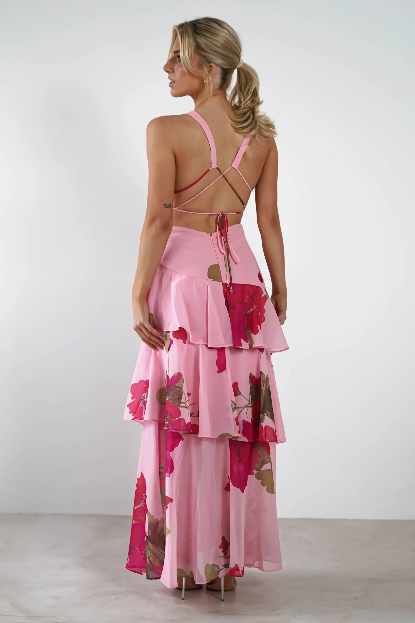 New Lenora Floral Print Maxi Dress | Pink Lange Kleider|Maxikleider