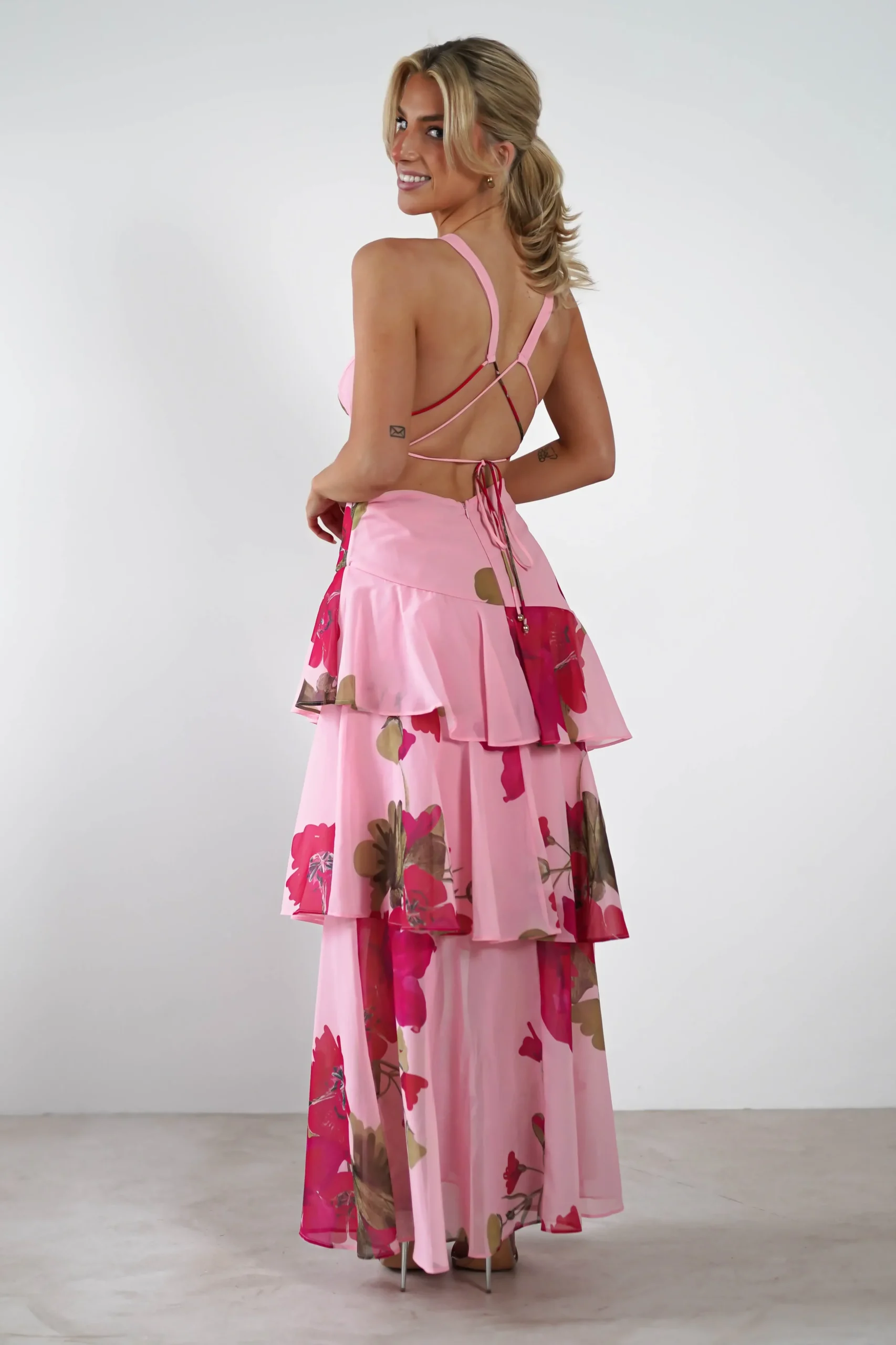 New Lenora Floral Print Maxi Dress | Pink Lange Kleider|Maxikleider