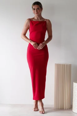 Discount Letty Square Neck Maxi Dress | Red Lange Kleider|Maxikleider