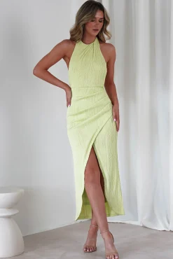 Outlet Louisa Ribbed Midaxi Dress | Lime Lange Kleider|Maxikleider