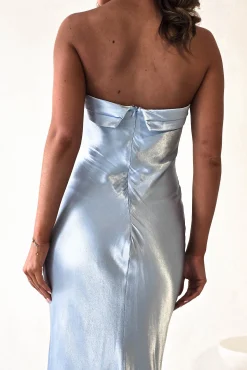 Discount Lucia Soft Satin Slip Midi Dress Blue Mittellange Kleider|Midi-kleider