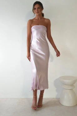 Clearance Lucia Soft Satin Slip Midi Dress | Pastel Pink Mittellange Kleider|Midi-kleider