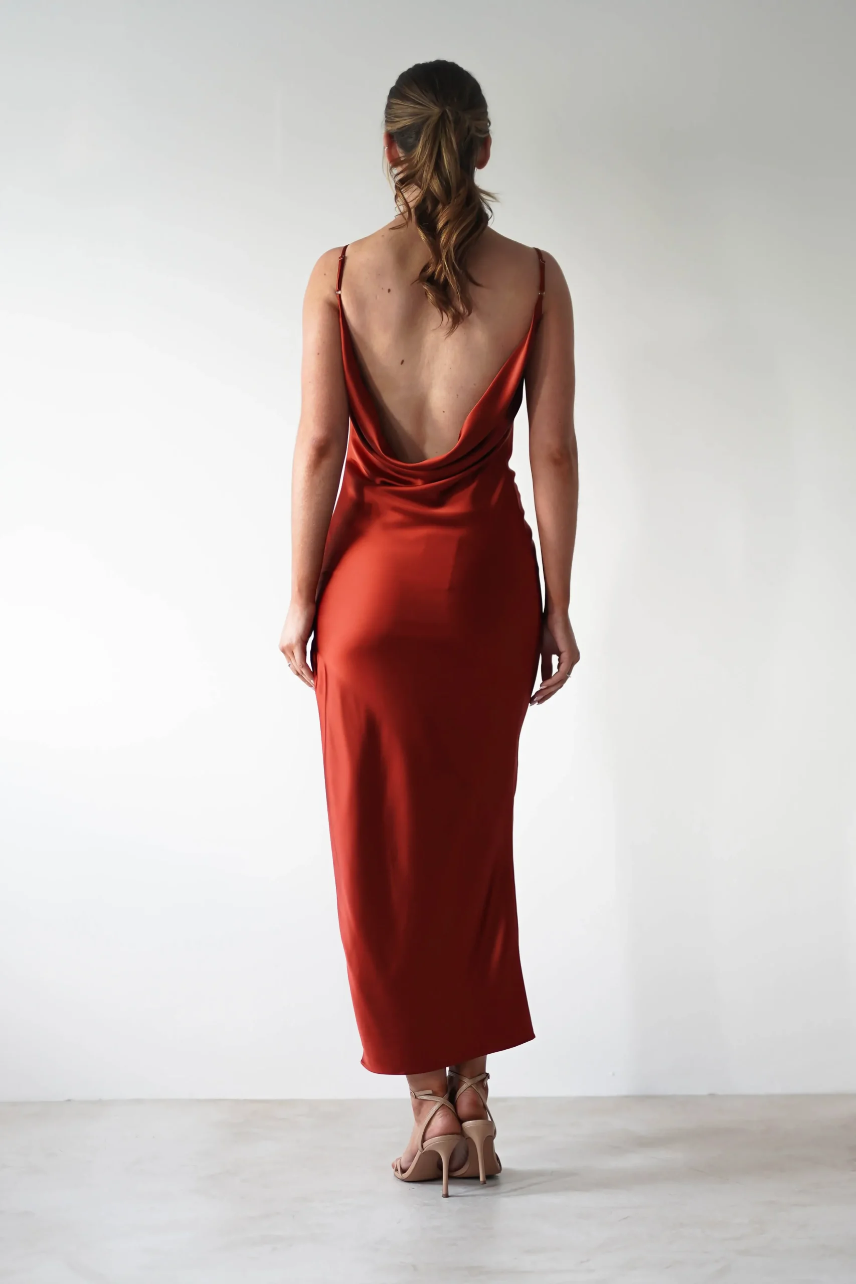Best Luiza Low Back Satin Maxi Dress | Rust Lange Kleider|Maxikleider