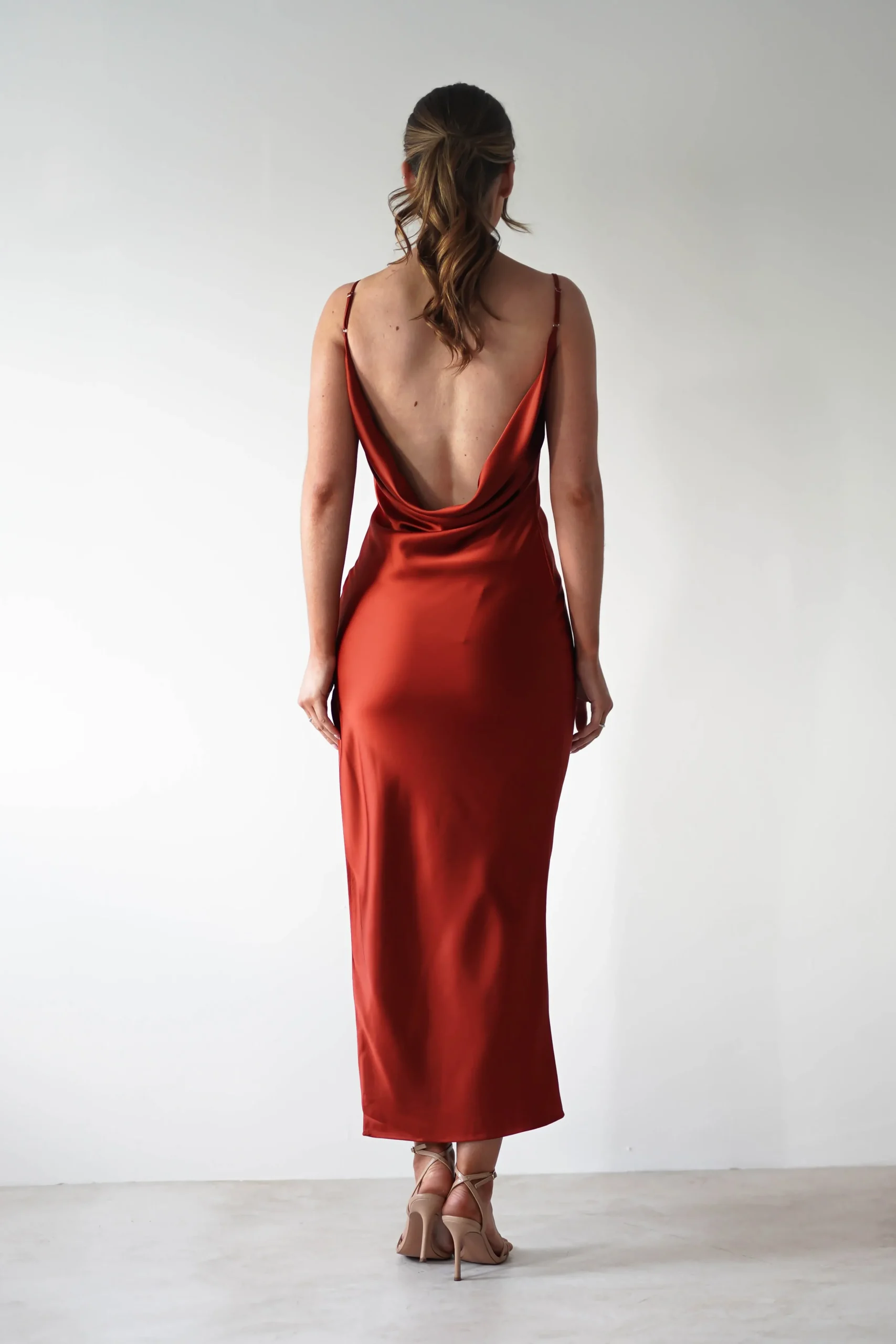 Best Luiza Low Back Satin Maxi Dress | Rust Lange Kleider|Maxikleider