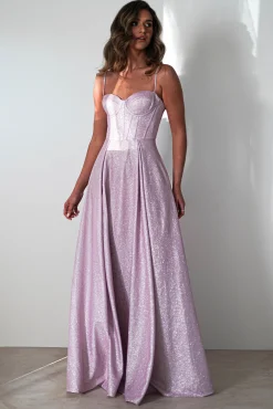 New Luna Glitter Corset Aline Gown | Pink Sommerkleider|Sommerkleider
