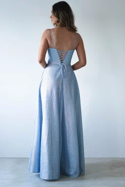Sale Luna Glitter Corset Aline Gown | Blue Sommerkleider|Sommerkleider