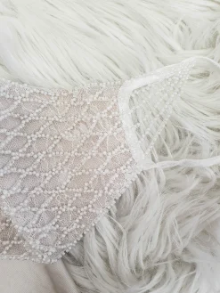 Outlet Luxury Embroidered Bridal Face Mask | Ivory Sommerkleider|Sommerkleider